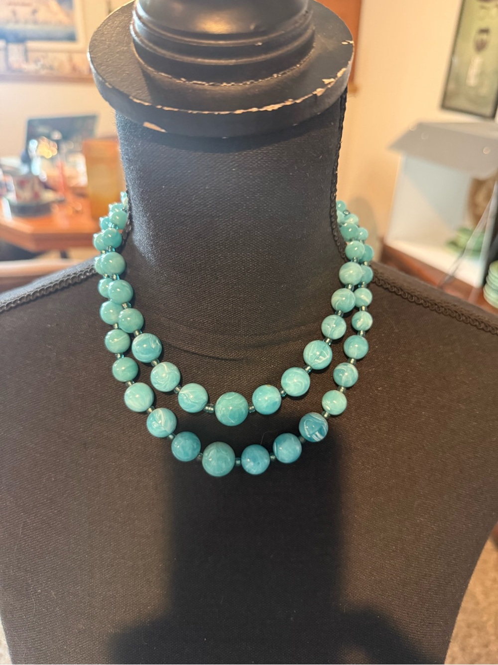Turquoise Double-Strand Beaded Necklace